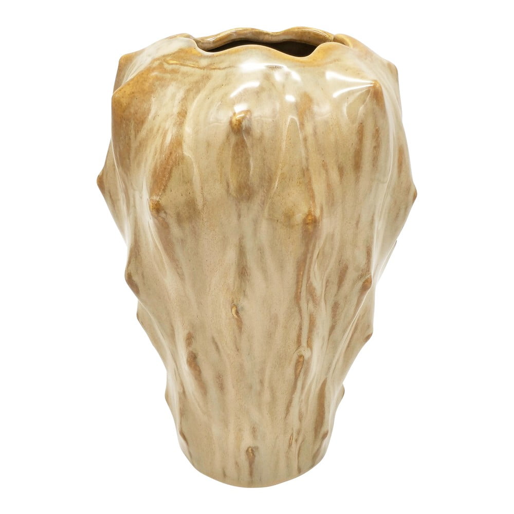Vaza din ceramica PT LIVING Flora, inaltime 23,5 cm, maro nisipiu