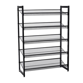 Suport metalic pentru 15 perechi de pantofi songmics, negru