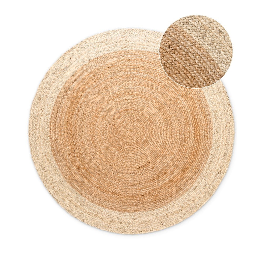 Covor în culoare naturală reversibil/țesut manual rotund din iută ø 100 cm Jutta Gold – Hanse Home