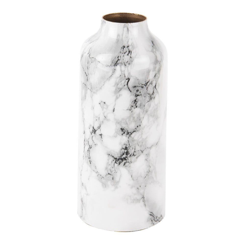 Vază din fier PT LIVING Marble, înălțime 20 cm, alb-negru bonami.ro