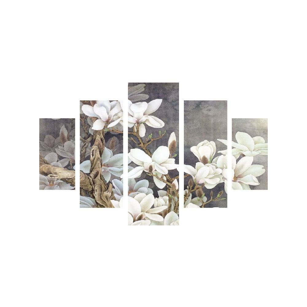 Tablou din mai multe piese White Blossom, 92 x 56 cm bonami.ro imagine 2022