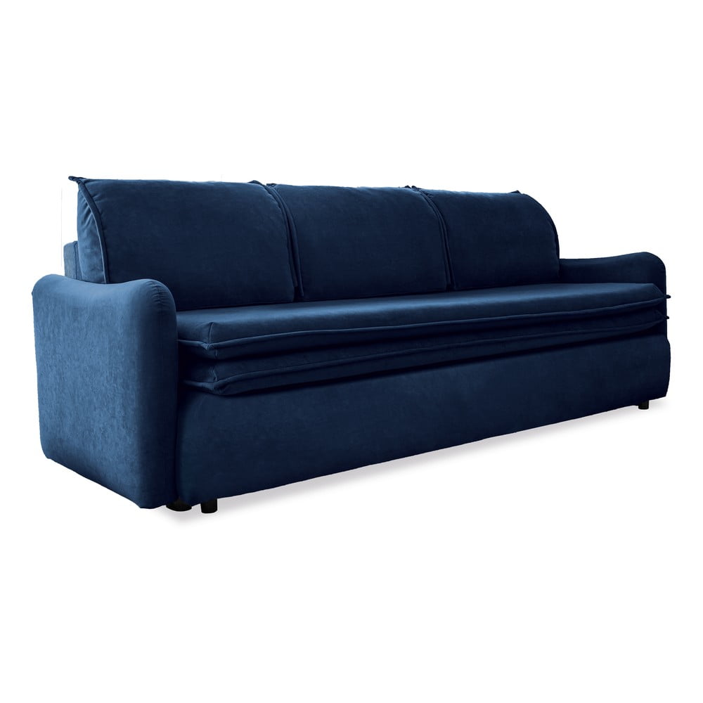 Canapea extensibilă din catifea Miuform Tender Eddie, albastru marin Albastru imagine noua somnexpo.ro