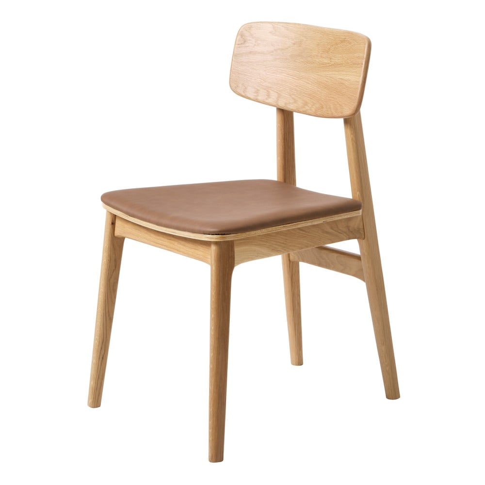 Scaun de dining maro coniac/în culoare naturală din imitație de piele Livo – Unique Furniture