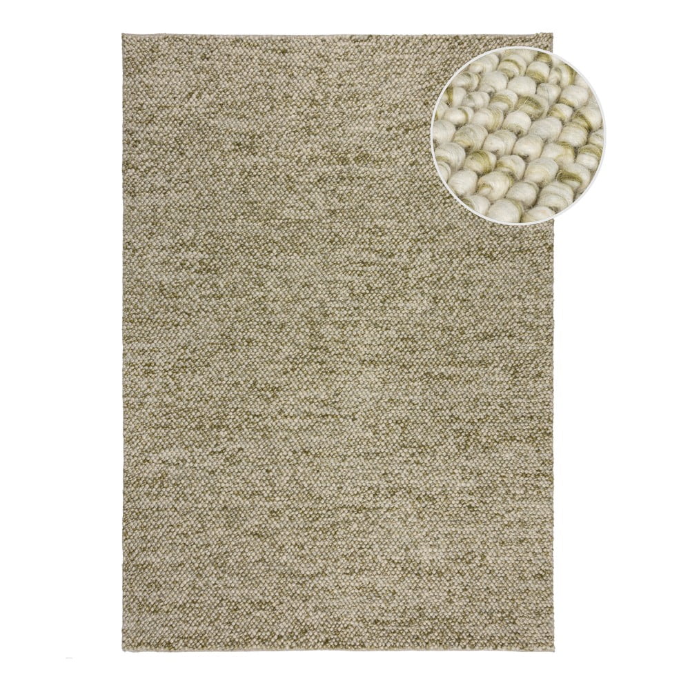 Covor kaki țesut manual din amestesc de lână 120x170 cm Minerals – Flair Rugs