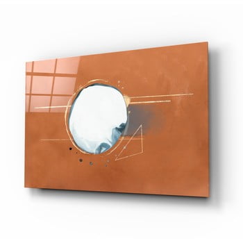 Tablou din sticlă insigne abstract cinnamon, 72 x 46 cm