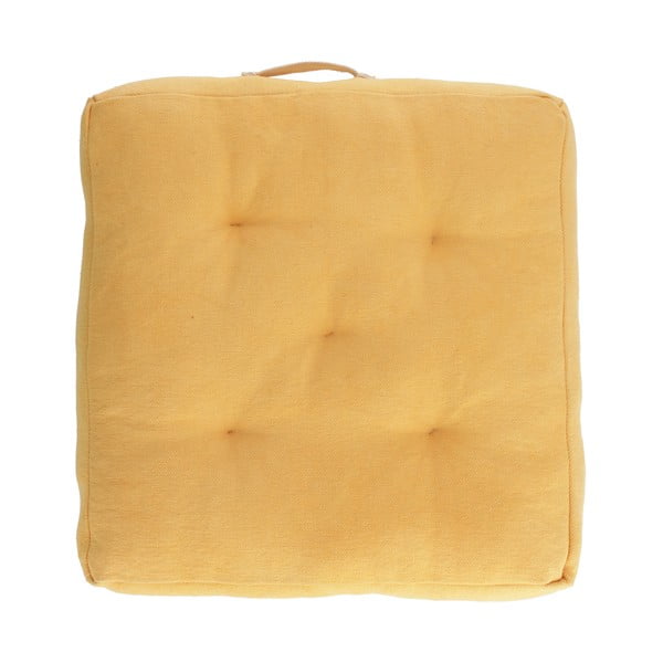 Pernă din bumbac pentru scaun Kave Home Sarit, 60 x 60 cm, galben