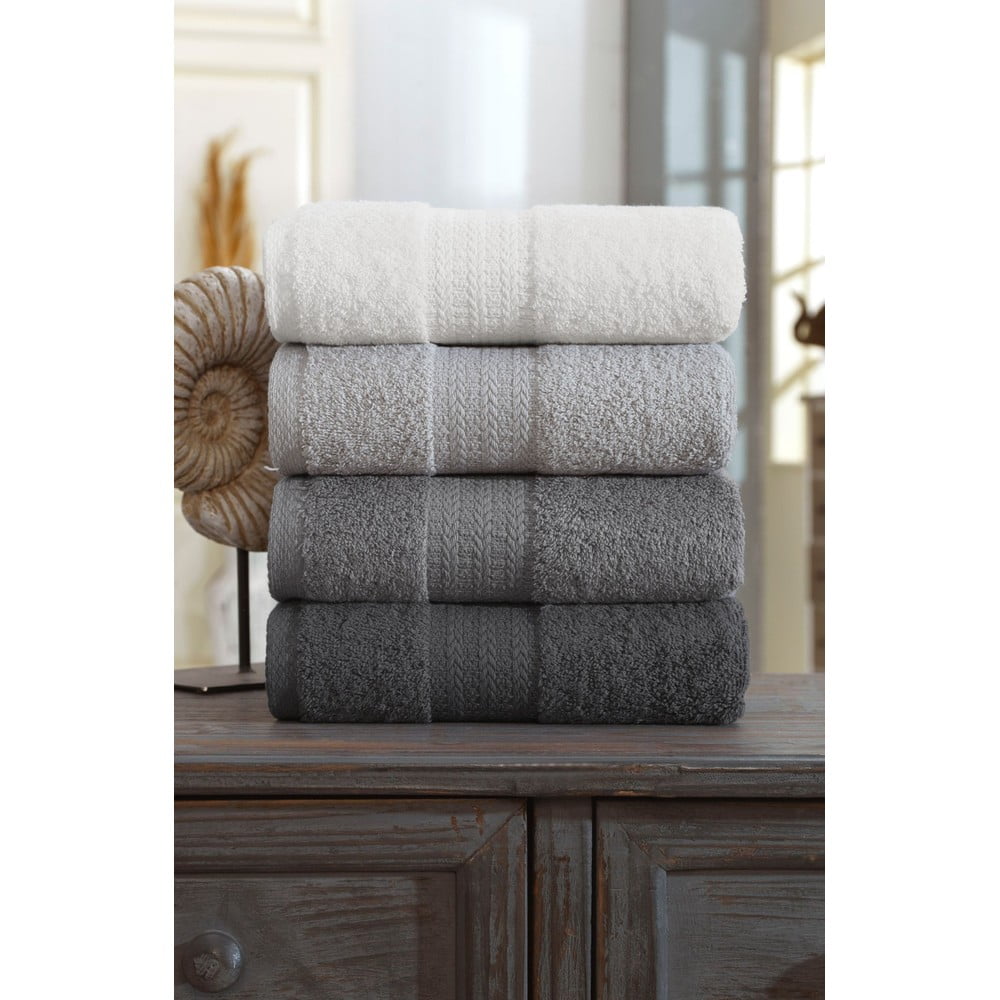 Prosoape gri 4 buc. din bumbac 50x90 cm – Mila Home