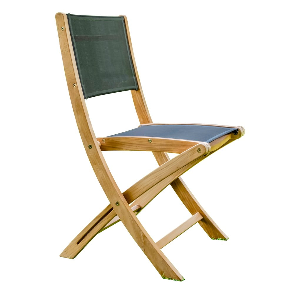 Poza Set 2 scaune pliabile de gradina din lemn de tec Ezeis Navy, natural-gri