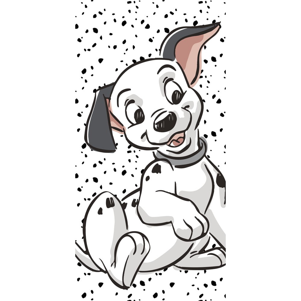 Prosop pentru copii alb-negru din bumbac 70x140 cm 101 Dalmatians 