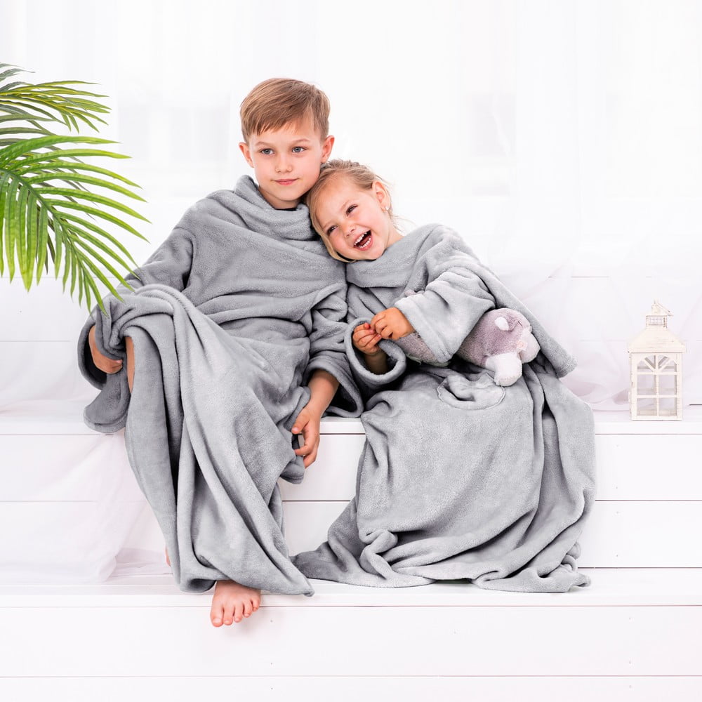 Pătură cu mâneci pentru copii DecoKing Lazykids, gri bonami.ro imagine noua somnexpo.ro