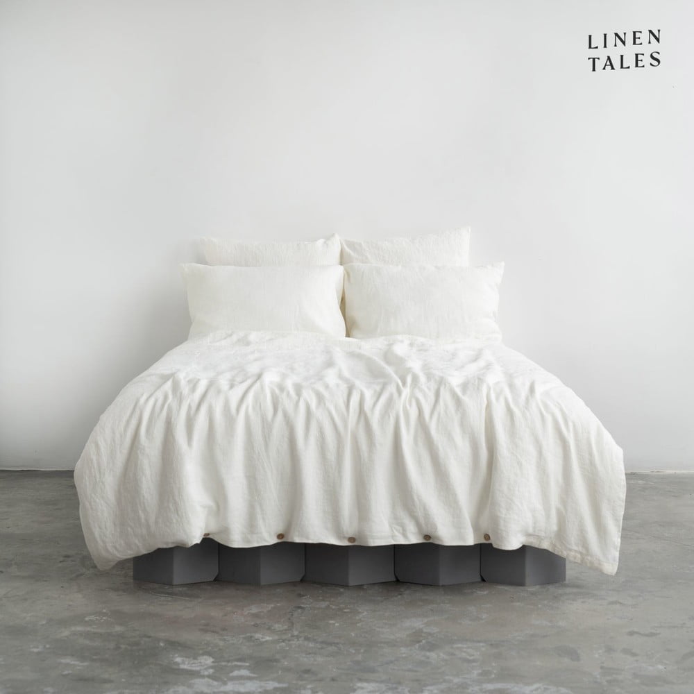 Lenjerie de pat albă din in pentru pat de o persoană/extinsă 165×220 cm – Linen Tales 165x220