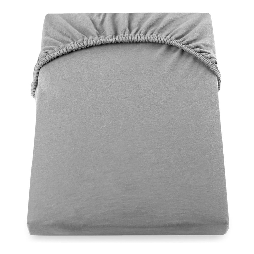 Cearșaf de pat cu elastic DecoKing Nephrite, 220–240 cm, gri