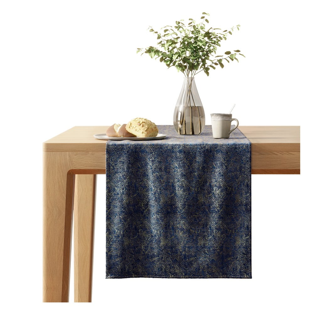 Napron de masă cu suprafață de catifea ameliahome veras, 40 x 140 cm, albastru
