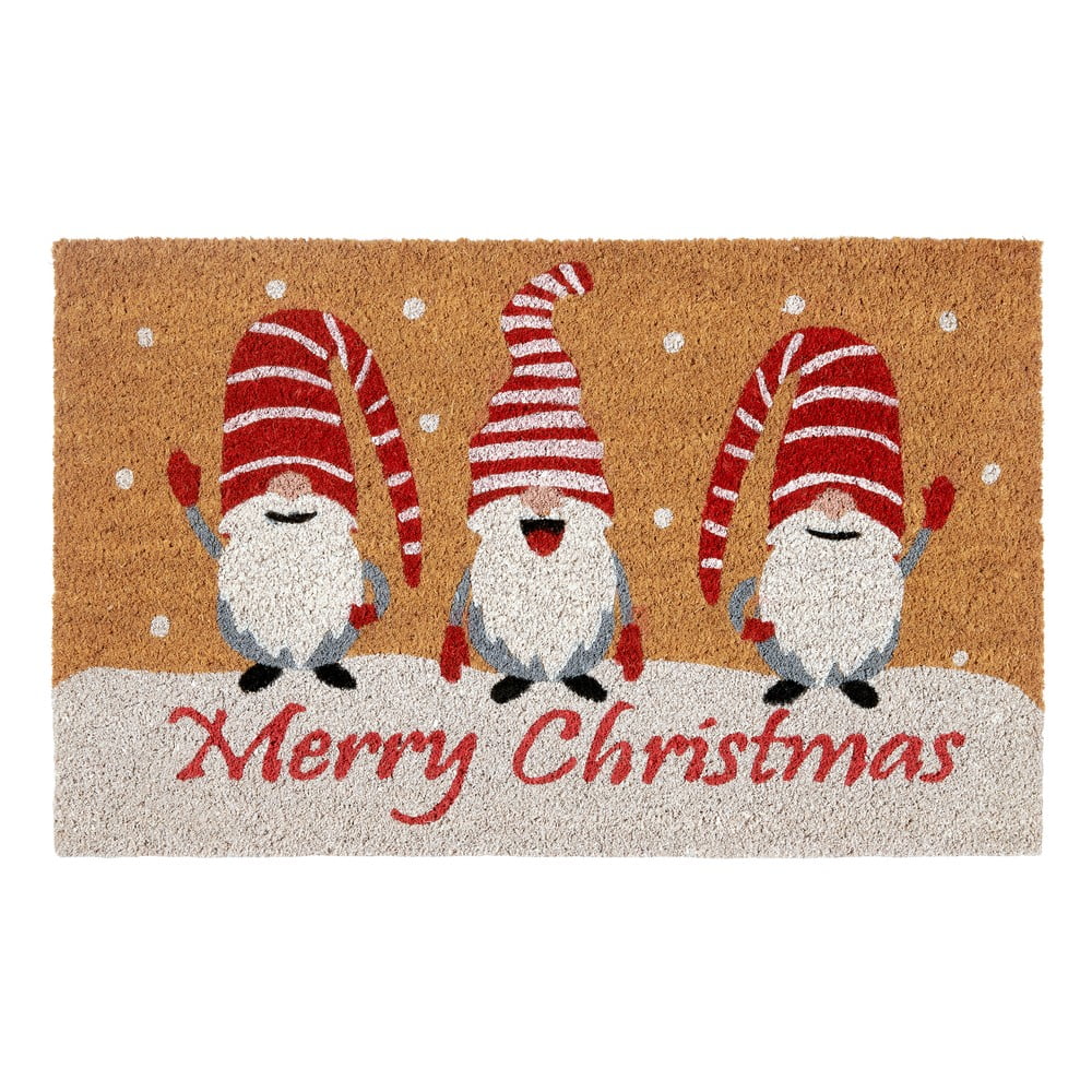 Covoraș de intrare din fibre de nucă de cocos 40x70 cm cu model de Crăciun Christmas Gnomes – Hanse Home