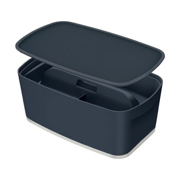 Cutie depozitare cu capac și organizator leitz cosy, volum 5 l, gri