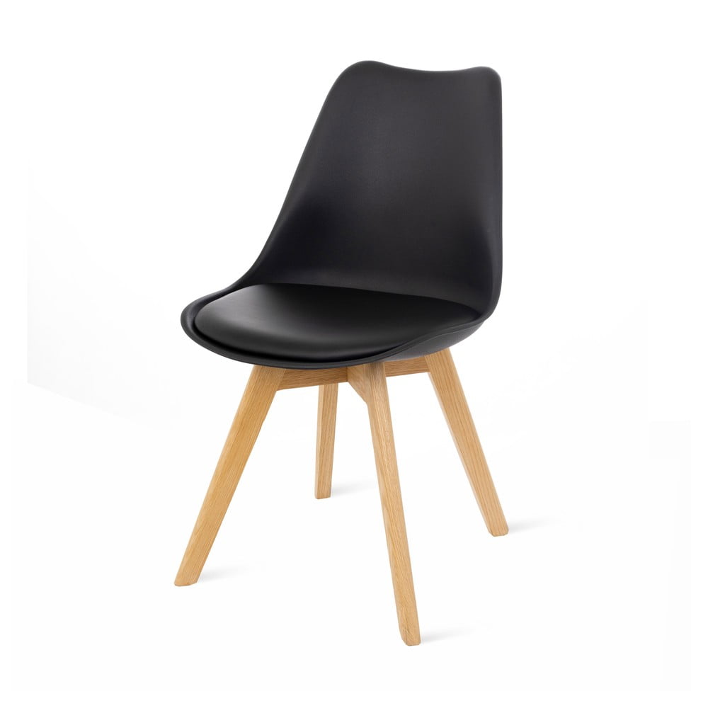 Set 2 scaune cu picioare din lemn de fag loomi.design Retro, negru Bonami Essentials