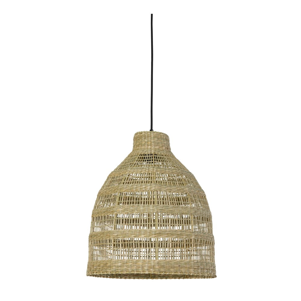 Lustră în culoare naturală cu abajur din iarbă de mare ø 38 cm Sagar – Light & Living