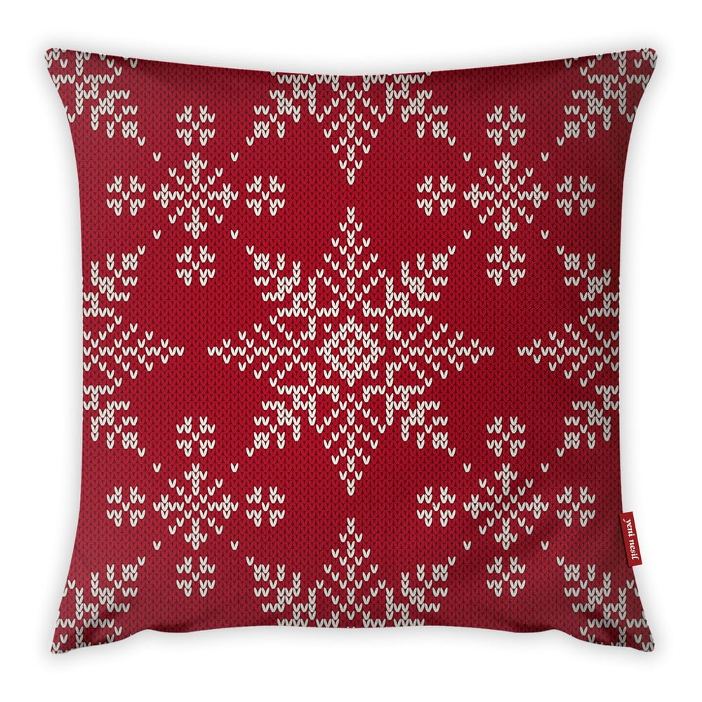 Față de pernă Vitaus Christmas Period Red Snowflakes Pattern, 43 x 43 cm bonami.ro imagine noua