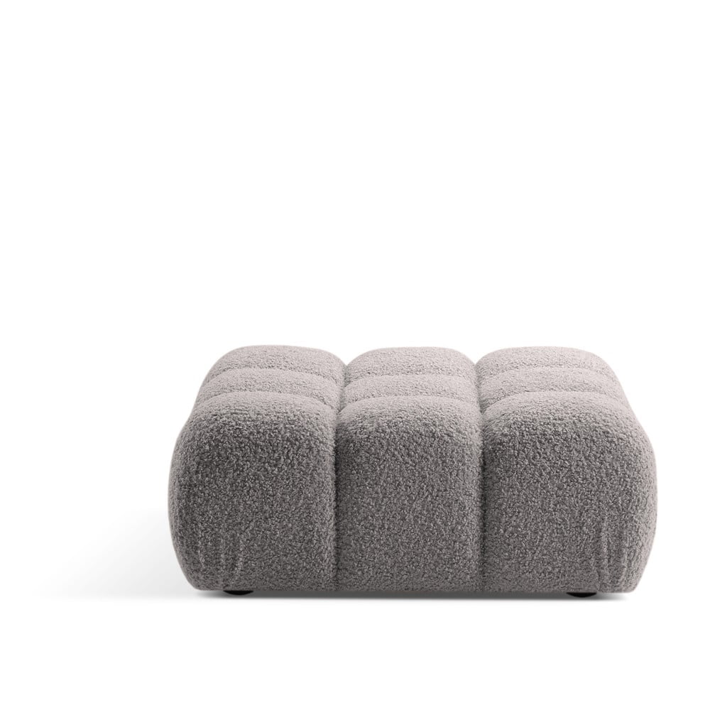 Taburet modular gri deschis cu tapițerie din țesătură bouclé Bellis – Micadoni Home