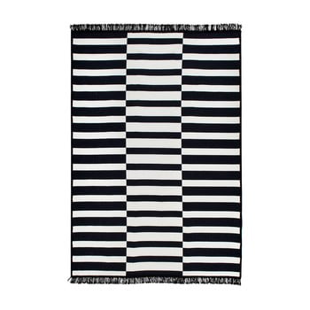 Covor reversibil cihan bilisim tekstil poros, 80 x 150 cm, alb-negru