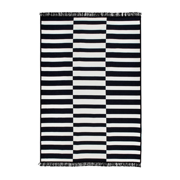 Covor reversibil Cihan Bilisim Tekstil Poros, 120 x 180 cm, alb-negru