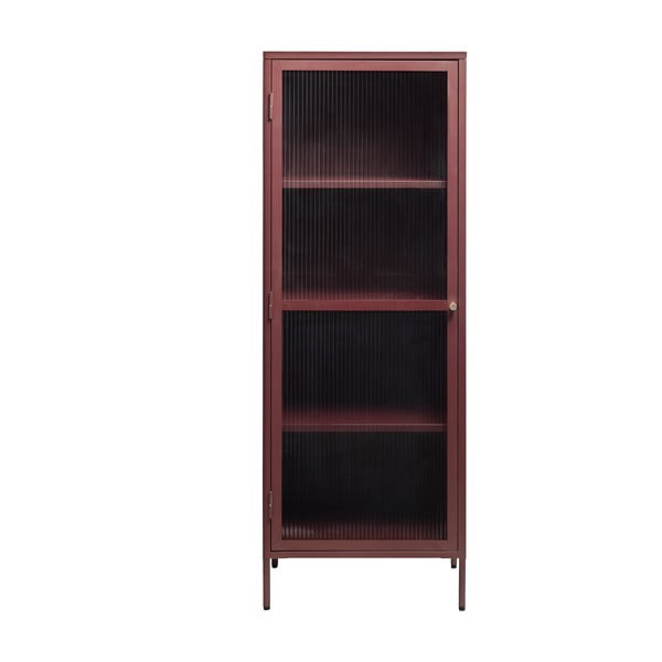 Vitrină din metal Unique Furniture Bronco, înălțime 160 cm, roșu