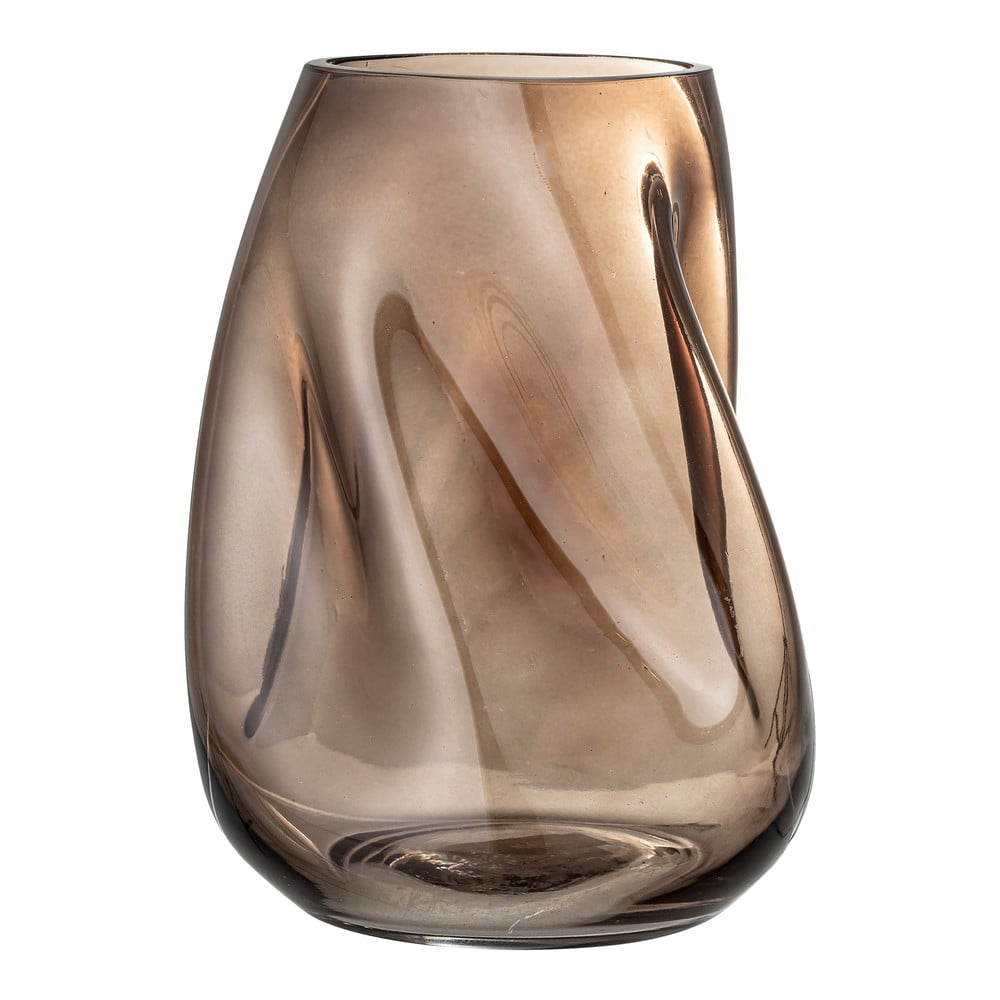 Vază din sticlă Bloomingville Ingolf, înălțime 26 cm, maro Bloomingville pret redus