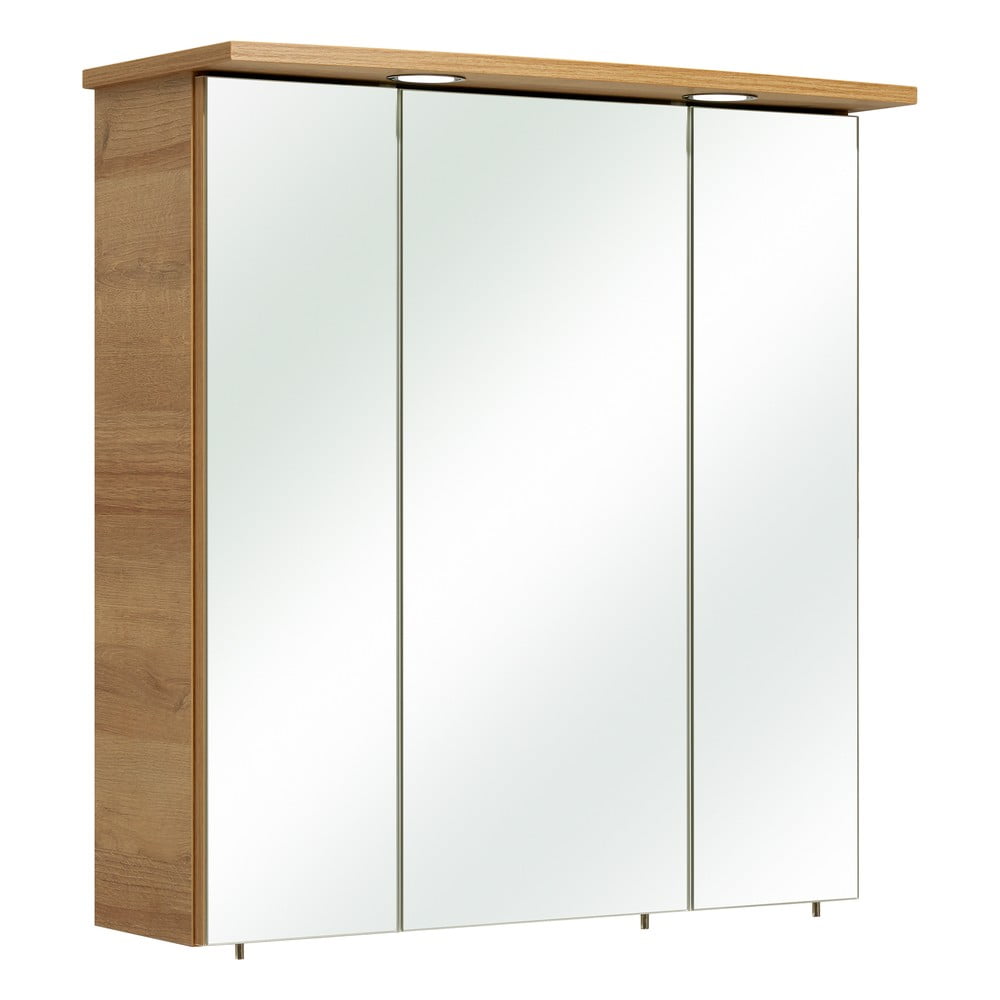 Dulap de baie în culoare naturală cu aspect de lemn de stejar 72x65 cm Quickset 318 – Pelipal