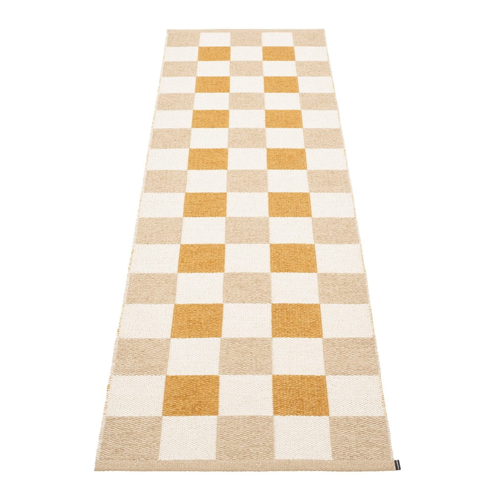 Covor tip traversă pentru interior și exterior galben ocru/bej 70x240 cm Pix Vanilla Ochre – Pappelina