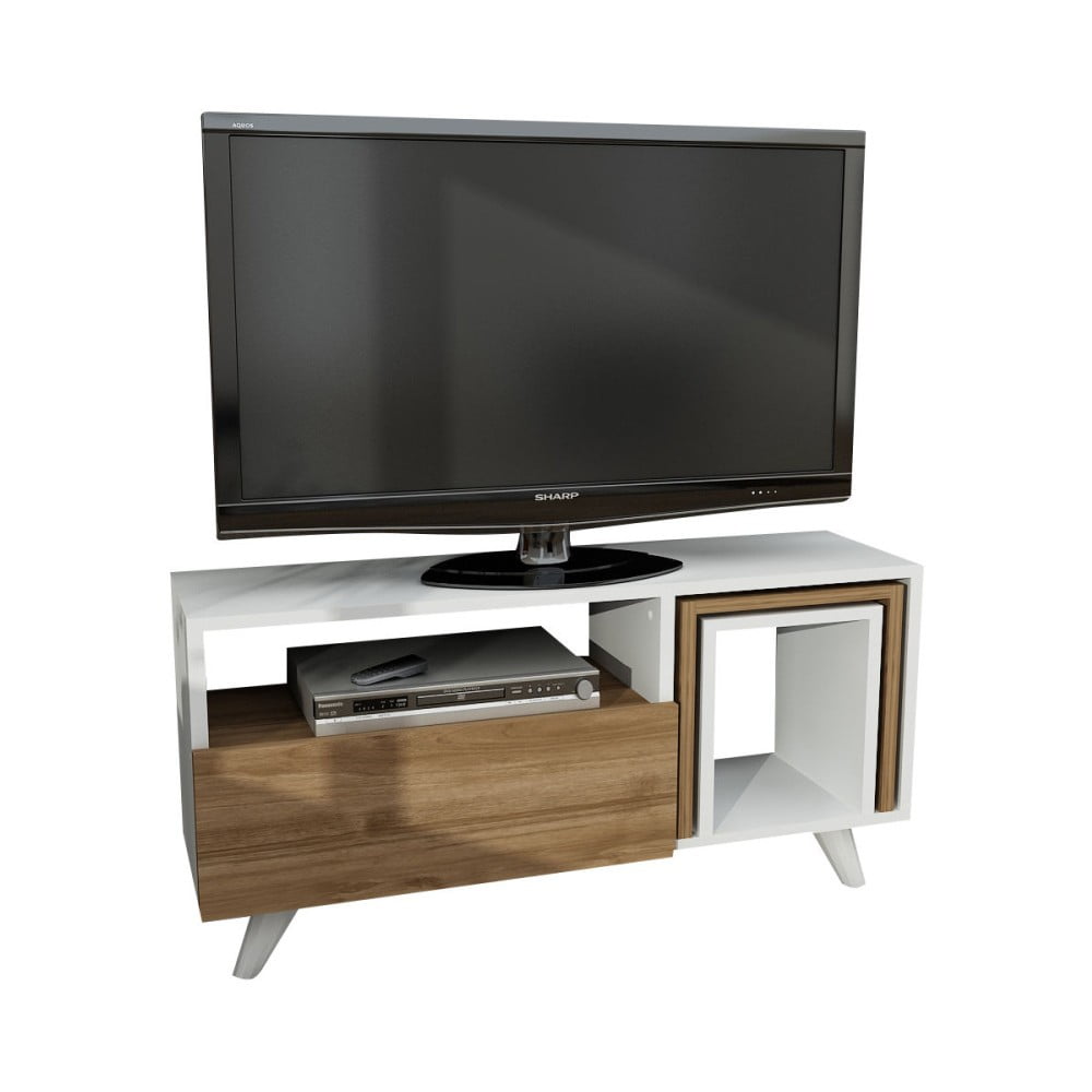 Comodă TV cu aspect de lemn de nuc Furny Home Novellis aspect