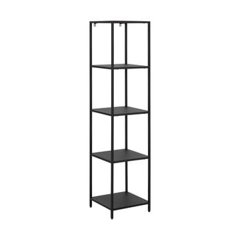 Bibliotecă metalică cu 4 rafturi actona newcastle, lățime 35 cm, negru