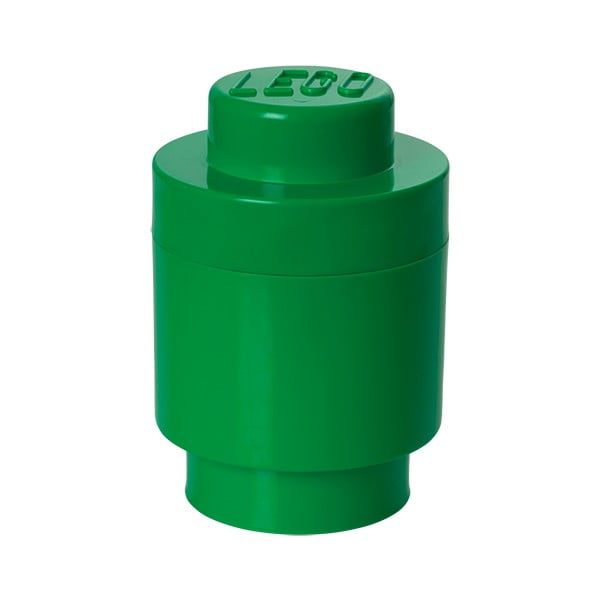 Cutie depozitare rotundă LEGO®, verde, ⌀ 12,5 cm