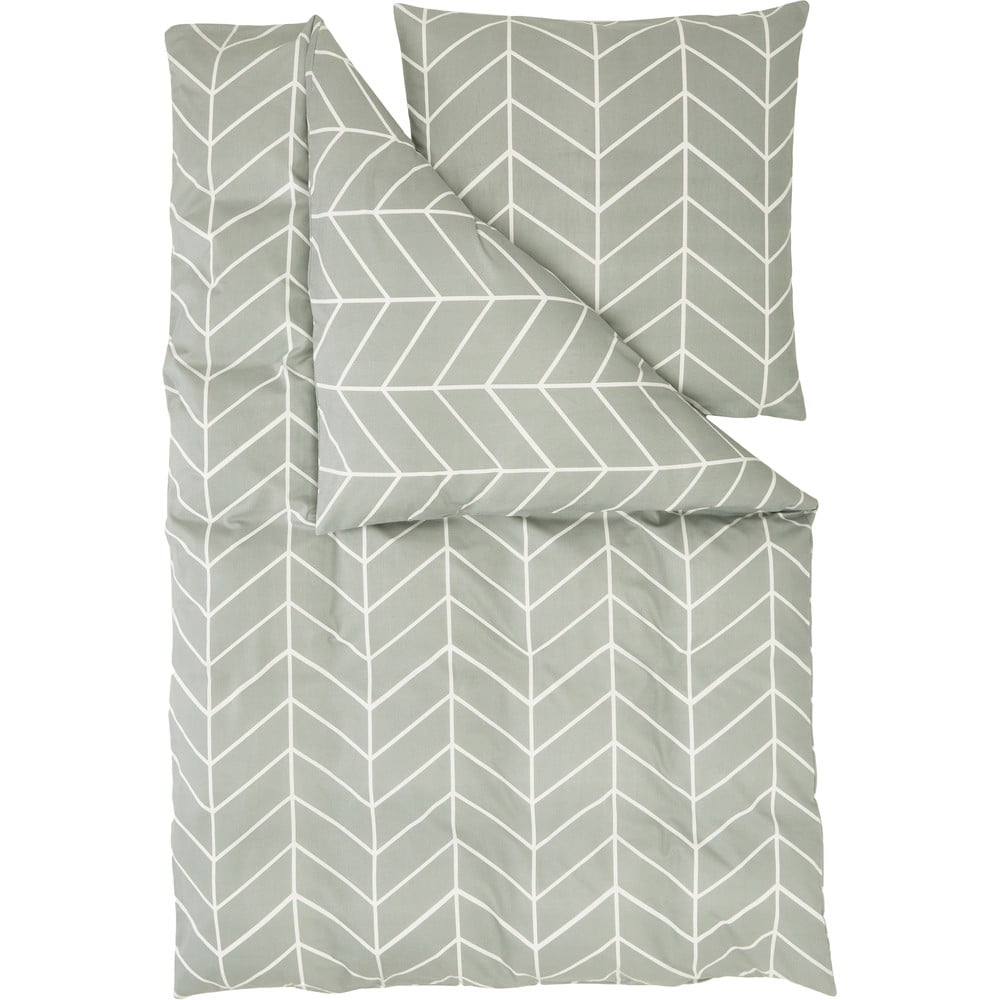 Lenjerie de pat din flanel westwing collection yule, 135 x 200 cm, verde