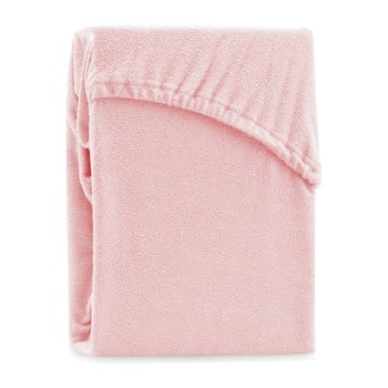 Cearșaf elastic pentru pat dublu ameliahome ruby siesta, 180-200 x 200 cm, roz deschis