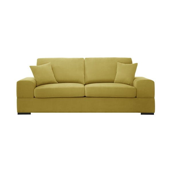 Canapea cu 3 locuri, extensibilă Jalouse Maison Dasha, galben muștar