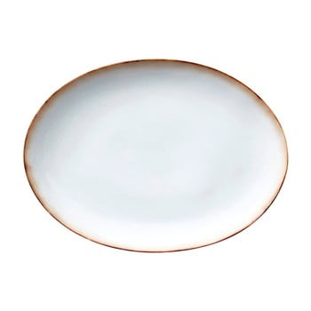 Farfurie servire din ceramică Bitz Basics Grey Cream, 45 x 34 cm, gri - crem