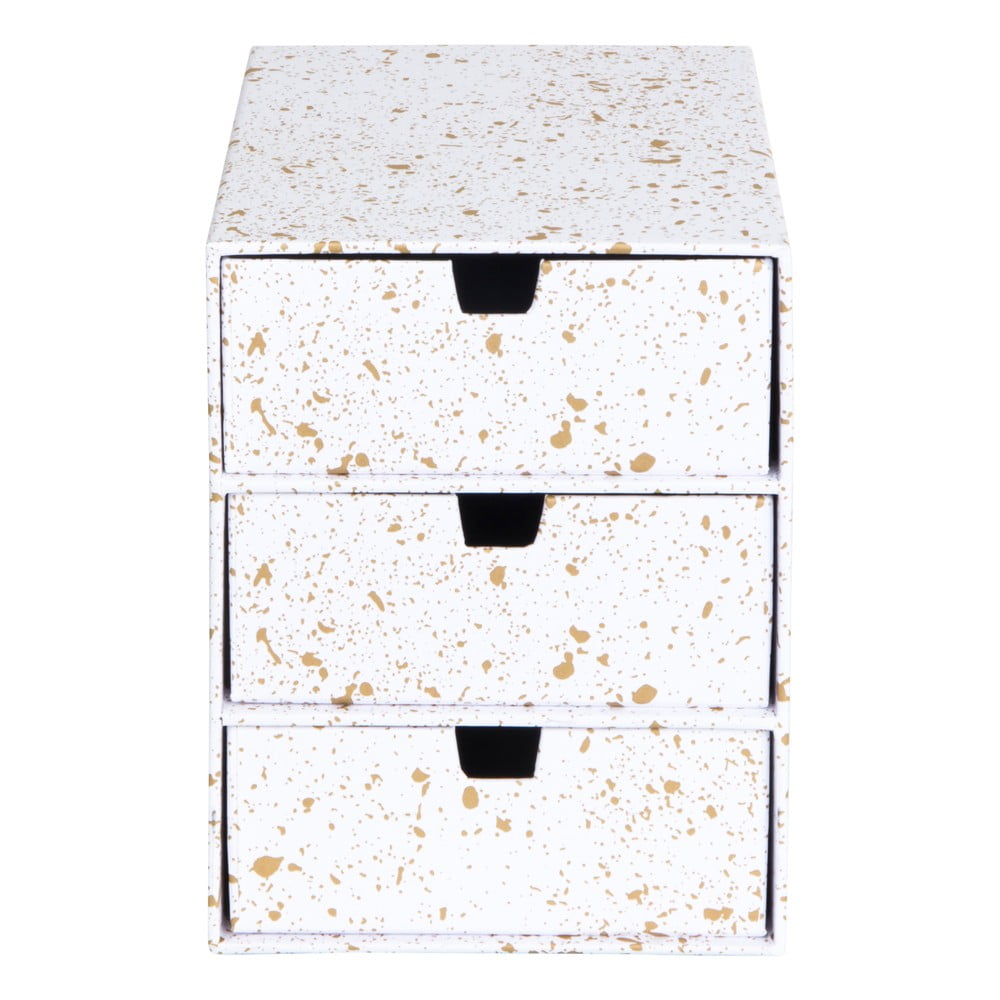 Cutie cu 3 sertare Bigso Box of Sweden Ingrid, alb-auriu Bigso Box of Sweden imagine 2022