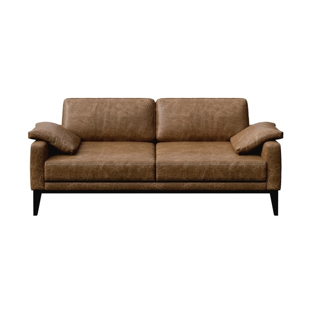 Canapea din piele MESONICA Musso, maro coniac, 173 cm bonami.ro imagine 2022