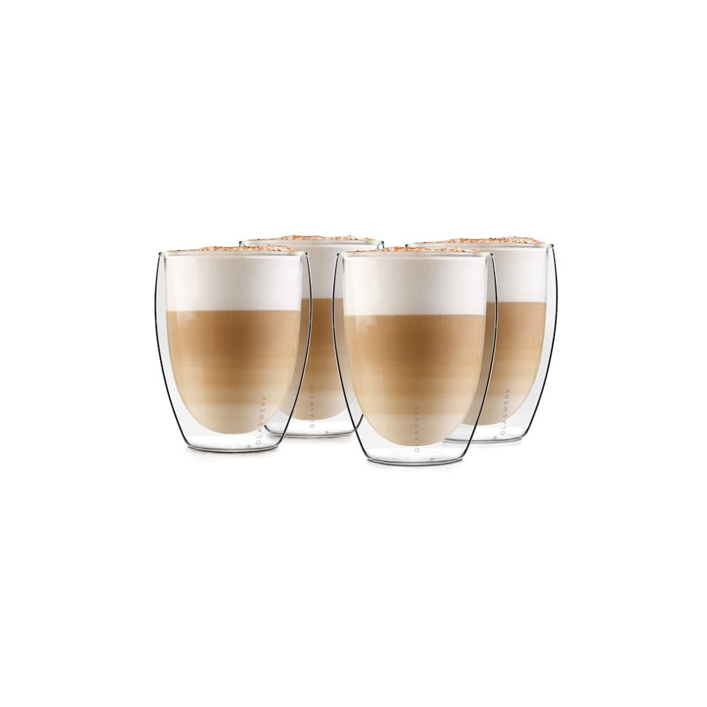 Set 4 pahare cu pereți dubli klarstein jesolo, 350 ml