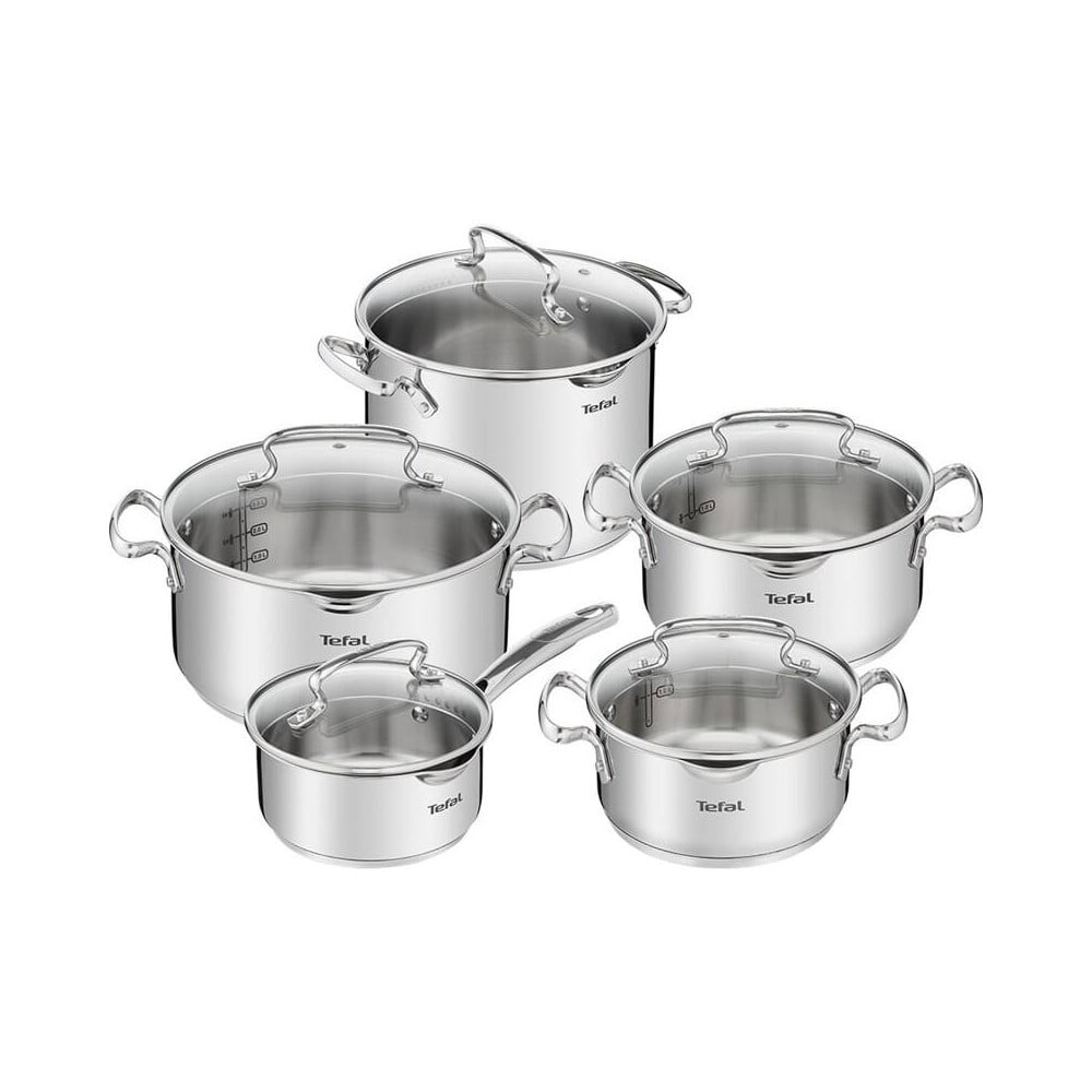 Set de vase pentru gătit 10 buc. din oțel inoxidabil DUETTO+ G719SA55 – Tefal