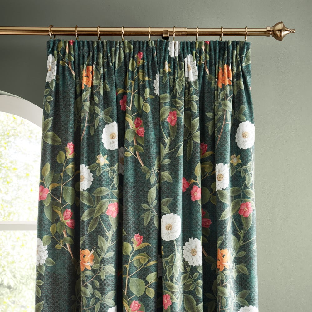 Draperii verde 2 buc. 117x229 cm Arcadia Floral – RHS