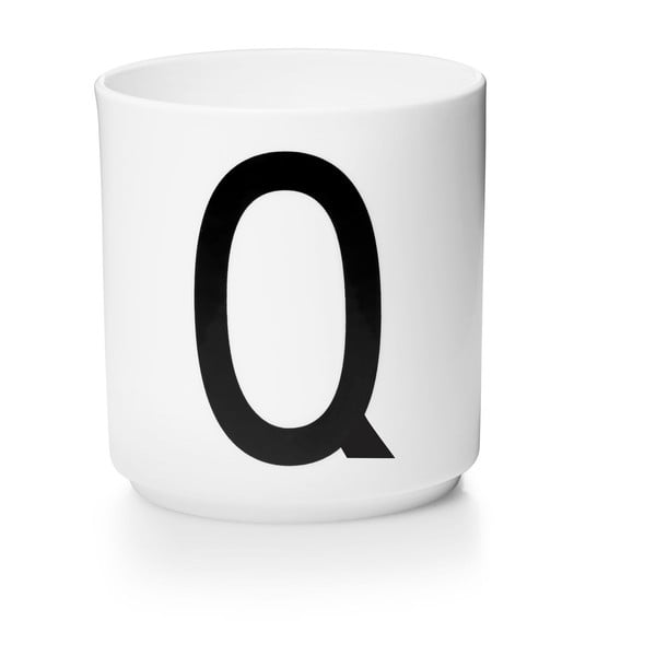 Cană din porțelan Design Letters Personal Q, alb