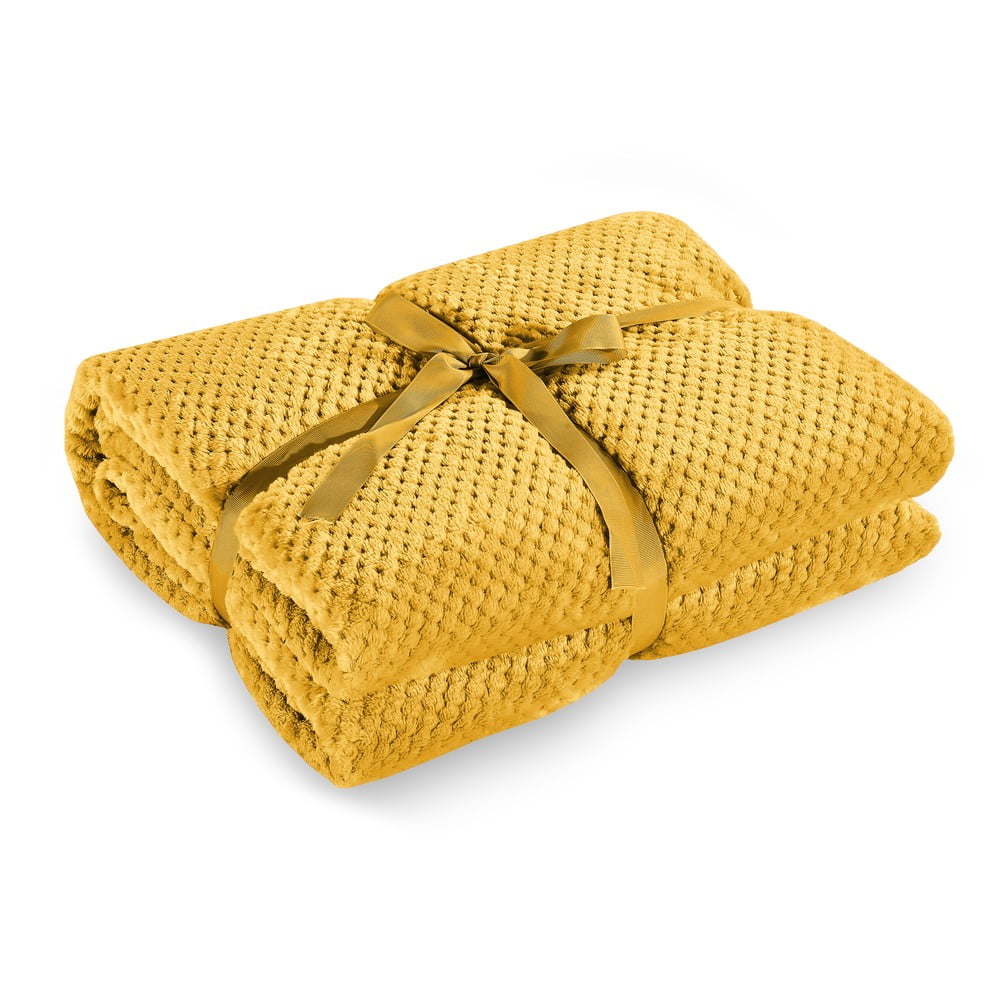 Pătură din microfibră DecoKing Henry, 220 x 240 cm, galben muștar bonami.ro imagine noua