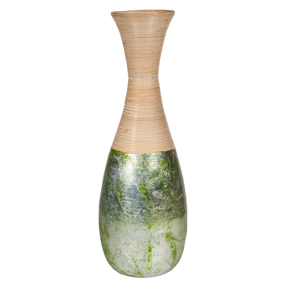 Vază din bambus Simone, ø 19 cm, verde