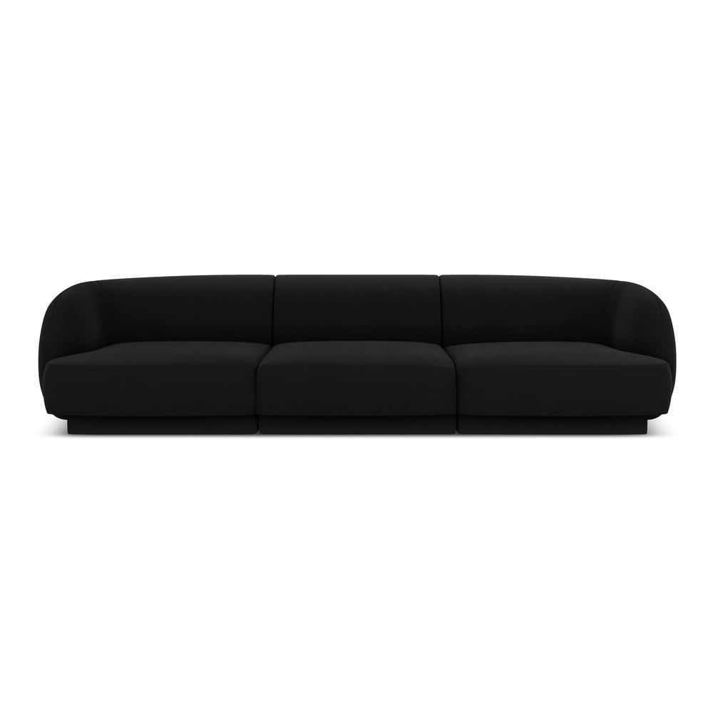 Canapea neagră cu tapițerie din catifea 259 cm Miley – Micadoni Home 259 imagine noua somnexpo.ro