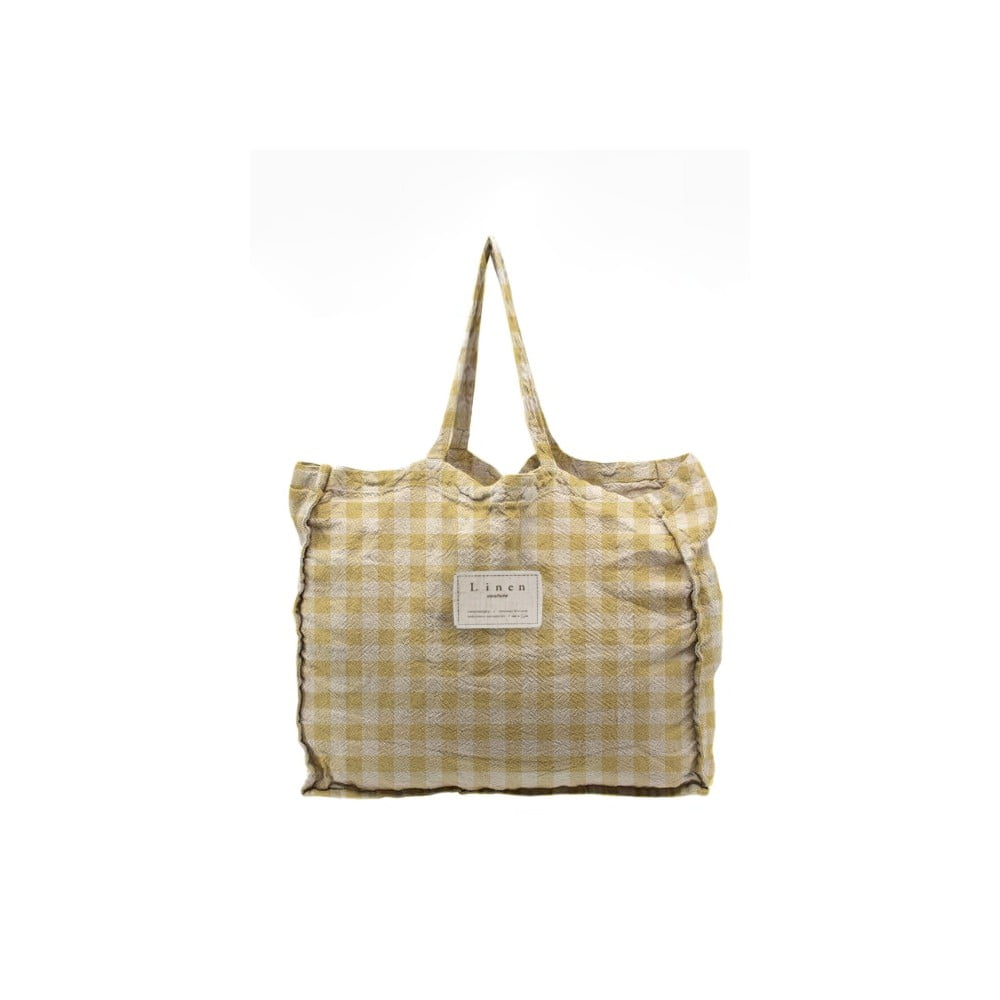 Geantă textilă Really Nice Things Really Nice Things Bag Yellow Vichy