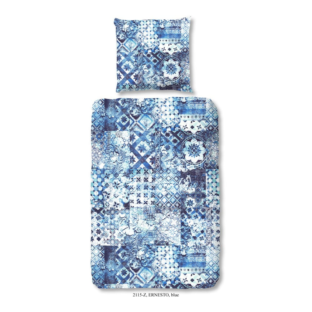 Lenjerie de pat din bumbac satinat zouzou Pendoro Azul, 140 x 200 cm bonami.ro