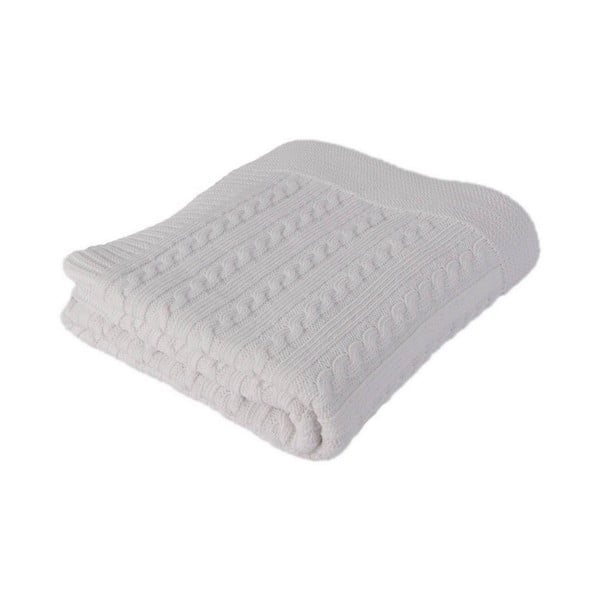 Pătură din amestec de bumbac pentru copii Homemania Decor Lexie, 90 x 90 cm, alb