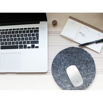 Suport din lână pentru pahar/gadget-uri Wooldot Felt Coaster, ⌀ 20 cm, antracit