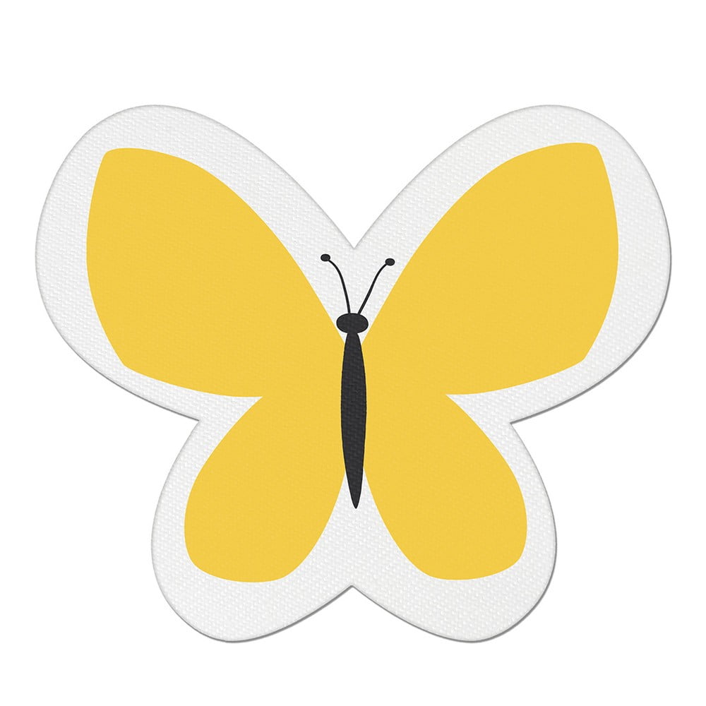 Pernă din amestec de bumbac pentru copii Mike & Co. NEW YORK Pillow Toy Butterfly, 26 x 30 cm, galben
